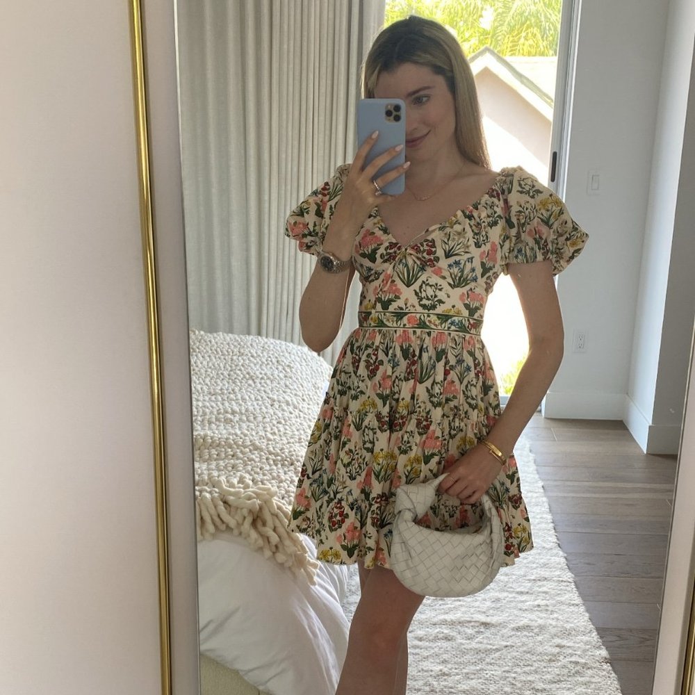 AGUA BY AGUA BENDITA Manzanilla floral cotton minidress